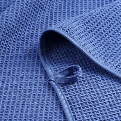 POLYTE 380 GSM Poly Blend Microfiber Quick Dry Waffle Bath Towel, 30x60 in - color: Royal Blue