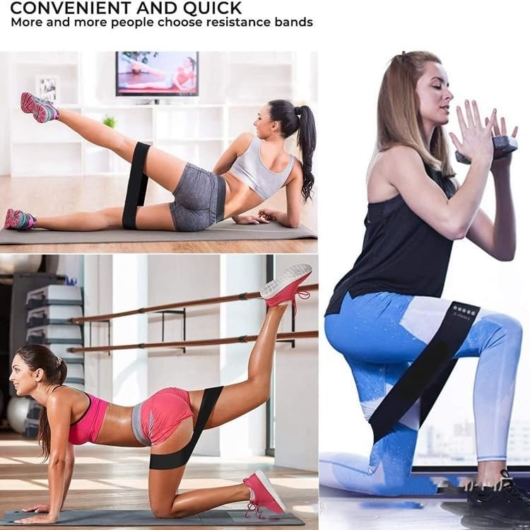 Resistance Loop Exercise Bands with Instruction Guide and Carry Bag, Set of 5