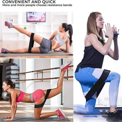 Resistance Loop Exercise Bands with Instruction Guide and Carry Bag, Set of 5