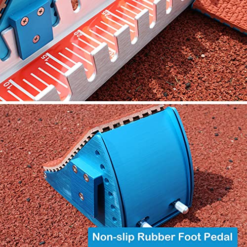 Multi-Function Lightning Starting Block Sprinter Pedals 6 Angle Adjustable Sprinter Track and Field Aluminum Suitable for Plastic Runway Cinder Track - color: Red, size: 32inch