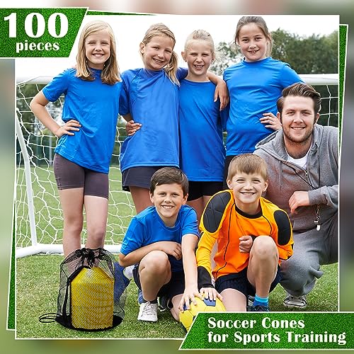 Hanaive Mini Soccer Cones for Agility Drills, 5 Inch - color: Yellow