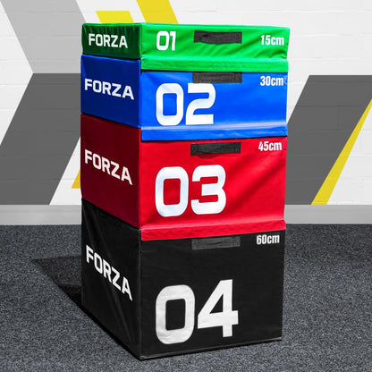 FORZA Plyometric Jump Box - Premium Soft Foam Exercise Step & Box Jump - 6in, 12in, 18in, 24in or Complete Set