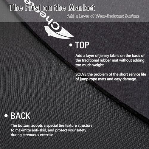 Jump Rope Mat Large Rubber Exercise Mat Workout Mats for Home Gym Flooring Non-Slip Oval Design for Floor & Rope Protection