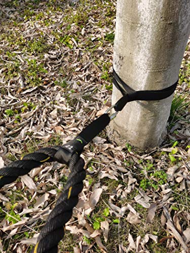 J Bryant Fitness Extra Length Outdoor Battle Rope Anchor Strap Kit Accessories Sport for Rope Easy Setup Home Gym Muscle Workout Equipment | 19" | 31" | 59" Length - size: Small