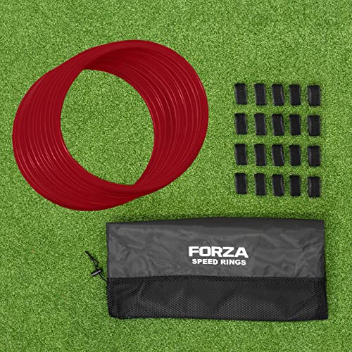FORZA Agility Rings [12 Pack] | Speed & Agility Training Equipment for Athletes - Available in 10 Colors - color: Claret Red