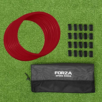 FORZA Agility Rings [12 Pack] | Speed & Agility Training Equipment for Athletes - Available in 10 Colors - color: Claret Red