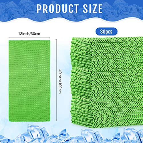 Hosuly 30 Pack Cooling Towels 40"x12" - color: Bright Green