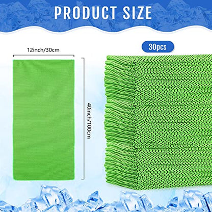 Hosuly 30 Pack Cooling Towels 40"x12" - color: Bright Green