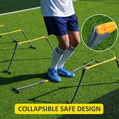 Portable Height Adjustable Sports Training Hurdle (6", 9", 12"), Lightweight, Innovative Foldable Design, Collapsible Safe, 6 per Pack