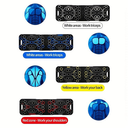 54-Hole Push-Up Board – Multi-Function Exercise Equipment for Home Gym – Adjustable Push-Up Bars for Chest, Arms & Core Workout – Strength Training Tool for Men & Women