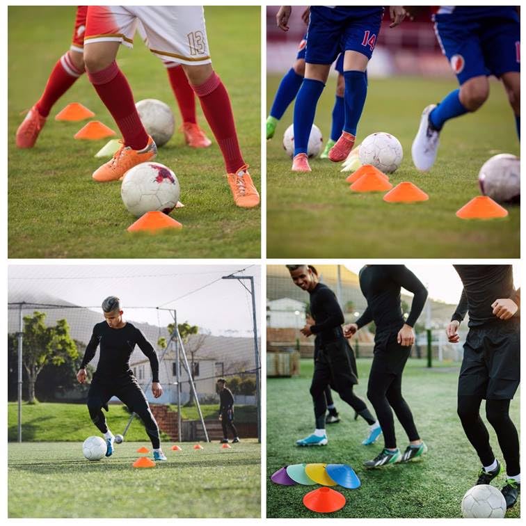 Thicker Disc Cones (Set of 50) Agility Soccer Cones with Carry Bag for Training,Football, Kids, Sports, Field Cone Markers