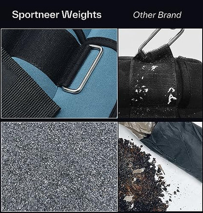 Sportneer Adjustable Ankle Weights for Women and Men 7 lbs/Pair Adjustable Leg Weights with Secure Straps, Strength Training Weighted for Yoga, Walking, Running, Aerobics, Gym, Physical Therapy