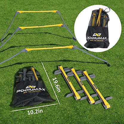 Portable Height Adjustable Sports Training Hurdle (6", 9", 12"), Lightweight, Innovative Foldable Design, Collapsible Safe, 6 per Pack