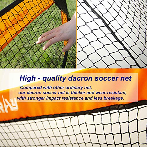 Poray Portable Soccer Goal Pop Up Soccer Net for Kids and Adults with 210D Oxford Fabric & Extra Stakes,Birthday Gift & Fun for Backyard and Soccer Training