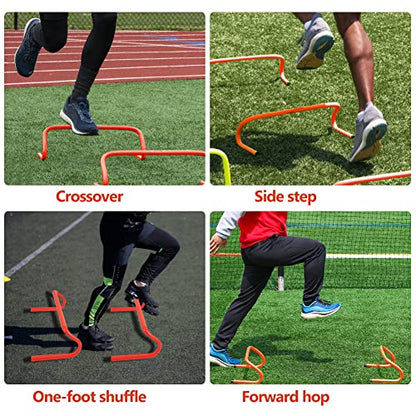 6 Pack Agility Speed Training Hurdles- 6" Detachable Agility Training Hurdles- Sports Practice Equipment for Athletes, Soccer, Basketball