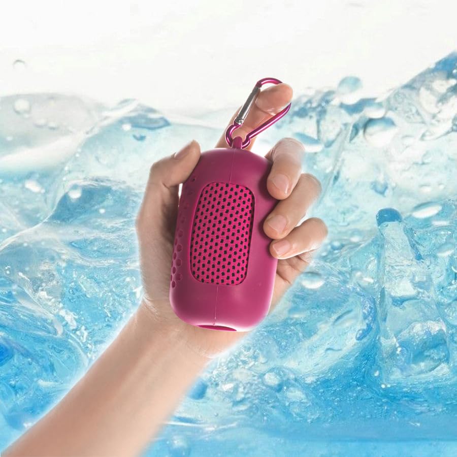Rose Red Cooling Towel Quick Dry Microfiber Sports Towel 35"x12" - color: Rose Red, size: 35"X12"