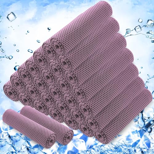 30 Pack Cooling Towels, 40"x12" Ice Breathable Soft Chilly Sweat Rag Microfiber Workout Rags for Gym Cooling Towels for Neck and Face for Yoga Golf Sport Running - color: Pink