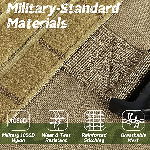 rabbitgoo Tactical Dog Harness X-Large, Heavy Duty Military No Pull Vest - color: Brown, size: X-Large