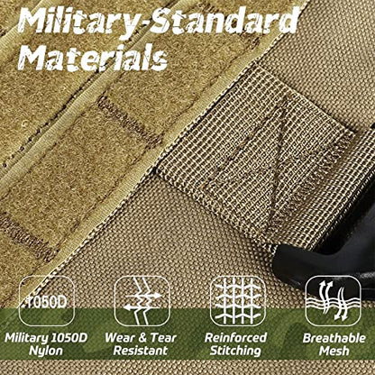 rabbitgoo Tactical Dog Harness X-Large, Heavy Duty Military No Pull Vest - color: Brown, size: X-Large