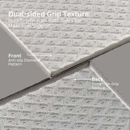 Foldable Yoga Mat, 72" x 24", 6mm Thick, Lightweight & Non-Slip - color: Gray