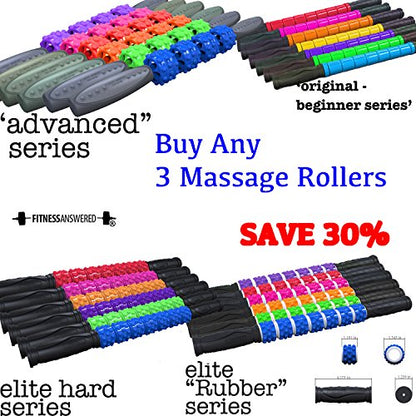 The Muscle Roller Stick, Massage for Legs | Great Gifts for Runners Men/Women, Athletes, Exercise - Shin Splints, Trigger Point - Red Elite Hard, 17" - color: Red
