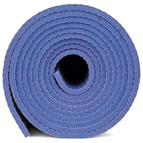YogaAccessories 1/4" Thick High Density Deluxe Non Slip Exercise Pilates & Yoga Mat - color: Dark Blue