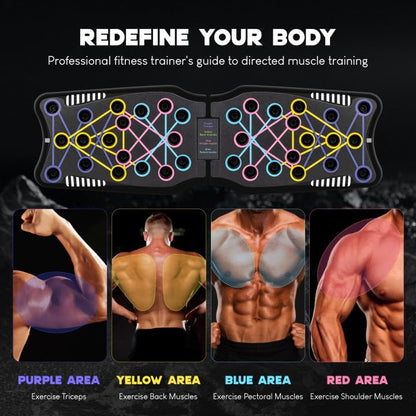 Push Up Board Fitness, 9 in 1 Strength Training Equipment,Home Gym System,Multi-Functional Push up Stands System Fitness Floor Chest Exercise,Training Arm Men & Women Weights