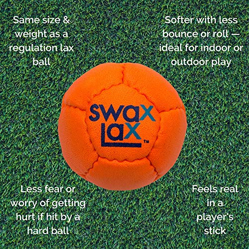 SWAX LAX Lacrosse Training Ball - Indoor Outdoor Practice Less Bounce & Rebounds