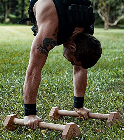 Driven | Professional Large Beech Wooden Parallettes | Calisthenics | Push Up Bars | Anti Slip Base | Gym Gear Workout Portable Crossfit