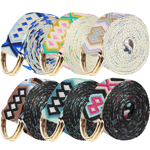 6 Packs Yoga Strap for Stretching Yoga Belt Adjustable Straps for Non Elastic Stretching Strap Exercise Straps for Pilates