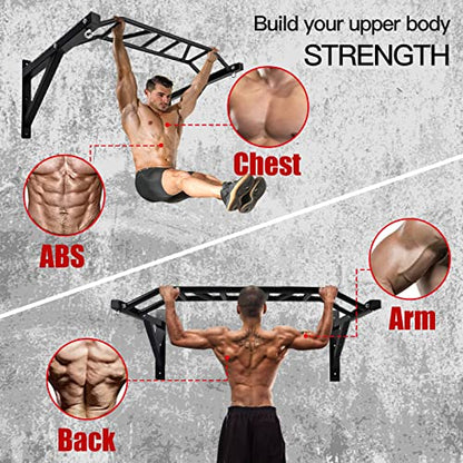 BDL Wall Mounted Pull Up Bar Multifunctional Chin Up bar for Home Gym - color: Multi Grip Pull Up Bar