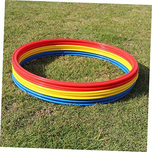 Homoyoyo 9pcs Soccer Training Rings Soccer Accessories Workout Ladder for Ground Football Ctr Ring Soccer Drill Equipment Footwork Training Sports Agility Ladder D Ring Jumping Hoop