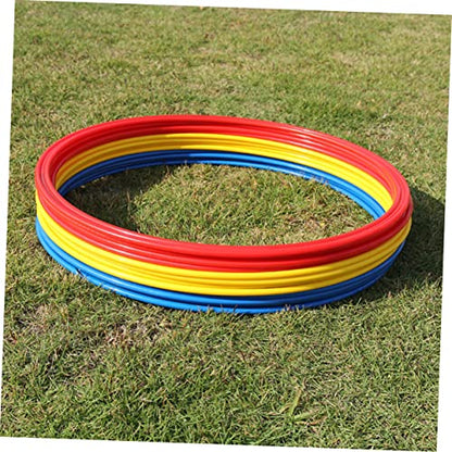 Homoyoyo 9pcs Soccer Training Rings Soccer Accessories Workout Ladder for Ground Football Ctr Ring Soccer Drill Equipment Footwork Training Sports Agility Ladder D Ring Jumping Hoop