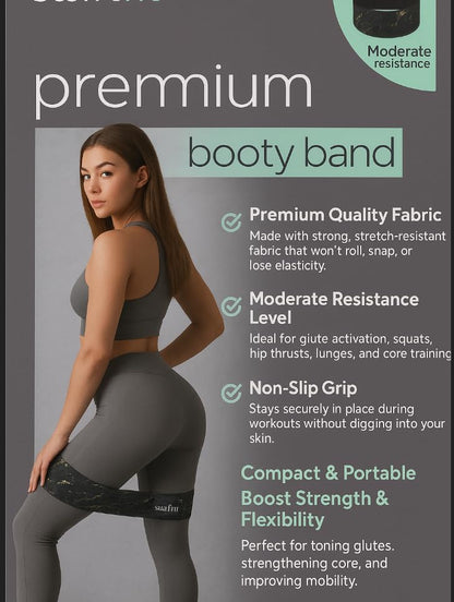 Premium Booty Band – Moderate Resistance Fabric Workout Band for Glutes, Legs & Core – Non-Slip Exercise Band for Squats, Hip Thrusts, Yoga & Strength Training