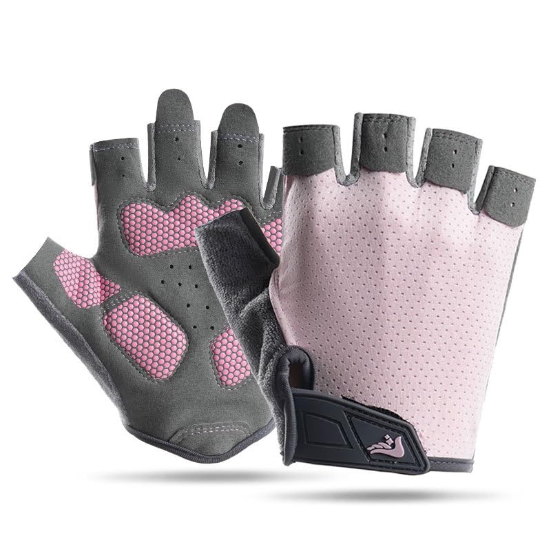 Fingerless Workout Gloves for Women Men - Anti-Slip Shock-Absorbing Glove for Fitness Cycling Outdoor Sports