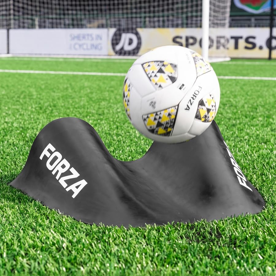 FORZA Goalkeeper Training Deflection Ramp | Durable Rubber Ball Deflector for Soccer- Ideal for GK Reactions, Reflex Training, and Shot Stopping Practice - Two Styles for Varied Training - style: Wave