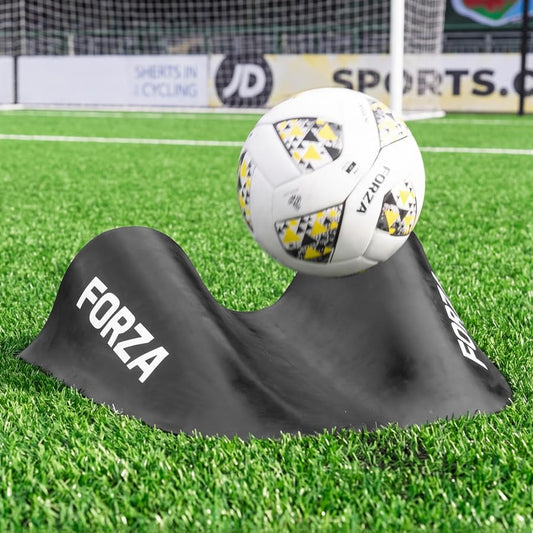 FORZA Goalkeeper Training Deflection Ramp | Durable Rubber Ball Deflector for Soccer- Ideal for GK Reactions, Reflex Training, and Shot Stopping Practice - Two Styles for Varied Training - style: Wave