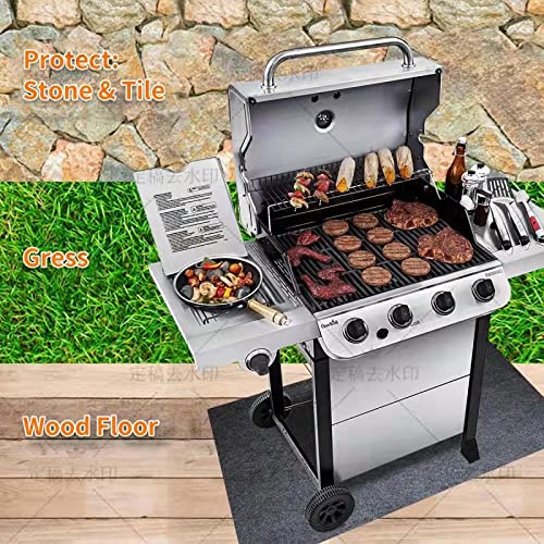 Under Grill Mat,Premium 36"x48"Absorbent Oil Protective mats for Deck &Patio,Grill Mat for Deck,Under Grill Floor Pad to Protect Deck,BBQ Mat for Under BBQ,Waterproof,Reusable - size: 36x48 inch Absorbent grill mat
