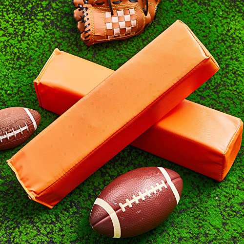 8 Pcs Football End Zone Pylons Anchorless Pylon Markers Sand Weighted, Regulation 18" x 4" x 4", Orange
