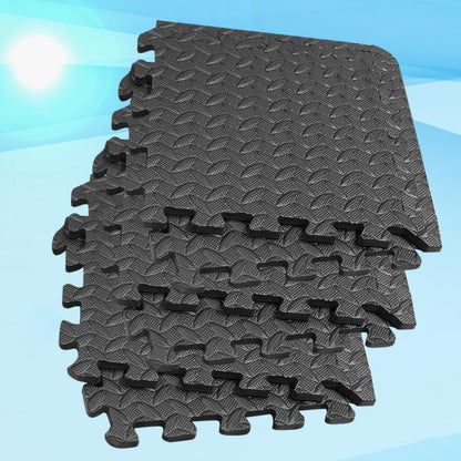 ibasenice Leaf Grain Interlocking Floor Mats 6-Pack Eva Foam Exercise Mats with 12 Edging Strips 11.81 X 11.81 X 0.47 in Cushioned Gym Mat Flooring for Yoga Dance Home Bathroom