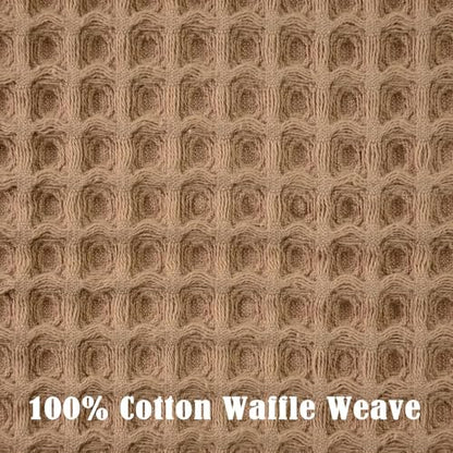 Jacquotha Waffle Bathroom Hand Towels 2-Piece (Tan) – Cotton, Soft, Lightweight, Lint Free, 13” x 29” - color: Tan