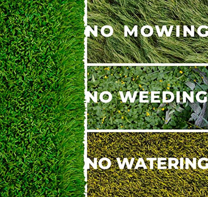 VViViD Realistic Artificial Grass, Lush Green Durable and Low Maintenance for Patios, Lawns, Gyms, Backyard Decor, Synthetic Fake Turf (12ft x 40 Inch Roll)