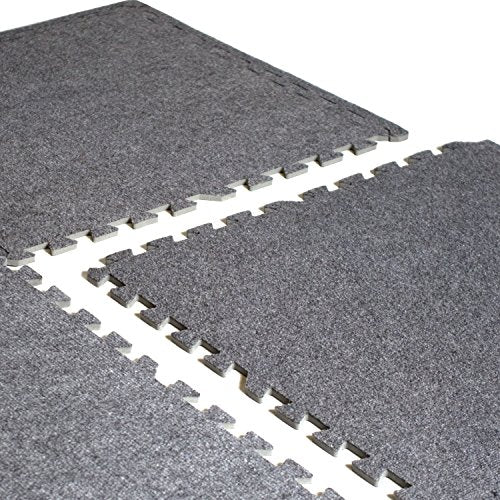 Cap Barbell 24 Square' (6 Tiles) 24" x 24" Interlocking Carpet-Top Puzzle Mat - color: Grey