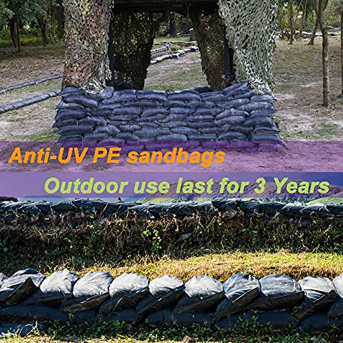 Black Empty 19" x 24" Woven PE UV Protection Sandbags (5)