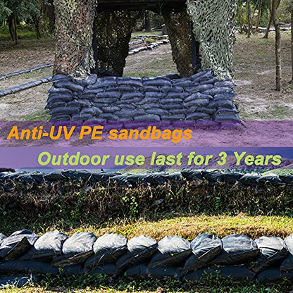 Black Empty 19" x 24" Woven PE UV Protection Sandbags (5)