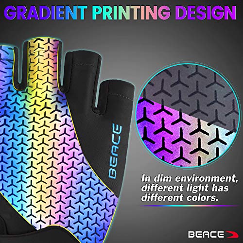 BEACE Gloves for Cycling Bike Biking Half Finger Road Bicycle for Men and Women-5MM Breathable Anti-Slip Shock-Absorbing Pad Gym Motorcycle Light Weight Mountain Bike Gloves