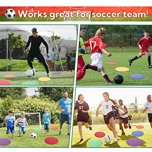 9 Inch Poly Vinyl Spot Markers, Non Slip Rubber Agility Markers Flat Field Cones Floor Dots,for Exercise Drills, Sports, Games, Speed Agility Training -30 Pcs