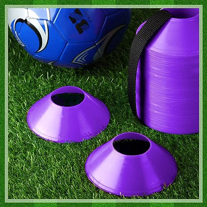Hanaive Mini Soccer Cones for Agility Drills, 5 Inch - color: Purple