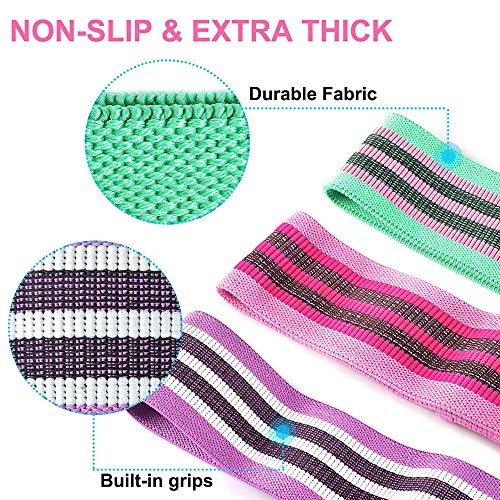 Fabric Resistance Bands for Legs and Butt, Resistance Loop Band Set，Hip Resistance Bands for Workout，Booty Bands Fitness Bands, Glute Bands for Women and Men，Anti Slip Elastic (Set 3)