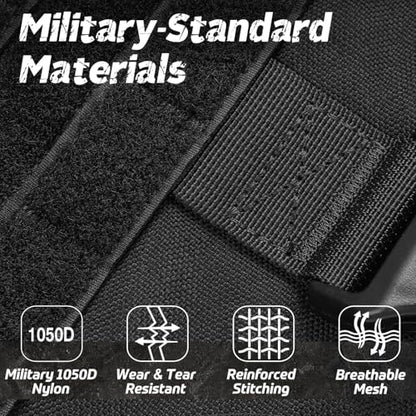 rabbitgoo Tactical Dog Harness X-Large, Heavy Duty Military No Pull Vest - color: Black, size: X-Large